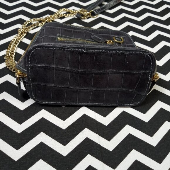 PRATESI FIRENZE Italian leather croc crossbody shoulder designer handbag - Picture 8 of 9